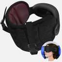 Travel Pillows for Airplanes, Airplane Pillow for Long Flight, Airplane Head Strap with Sleep Eye Mask, 360° Headrest for Car Road Trip, Stop Bobblehead, Red