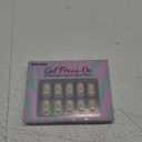 BTArtbox Press On Nails Short - White Soft Gel Press On Nails, Square Chrome Nail Tips Glue On Nails, Reusable Stick On Nails in 15 Sizes - 30 Soft Gel Fake Nails Kit, Vanilla Glazed