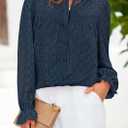 PRETTYGARDEN Women's Lace Long Sleeve Button Down Blouse (S)