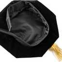 GraduationMall Graduation Doctoral Tam Velvet with Gold Bullion Tassel (Black)