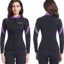 Wetsuit Top Men Women 2mm 3mm Neoprene Wetsuit Jacket Long Sleeve Wet Suit Tops Front Zip Warm Wets Suit Jackets Shirts Stretch for Snorkeling Swimming Surfing Scuba Diving Water Sport 4XL