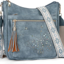 KITEVIUN Medium Crossbody Bags for Women Trendy, Women's Butterfly Shoulder Handbags with Tassel