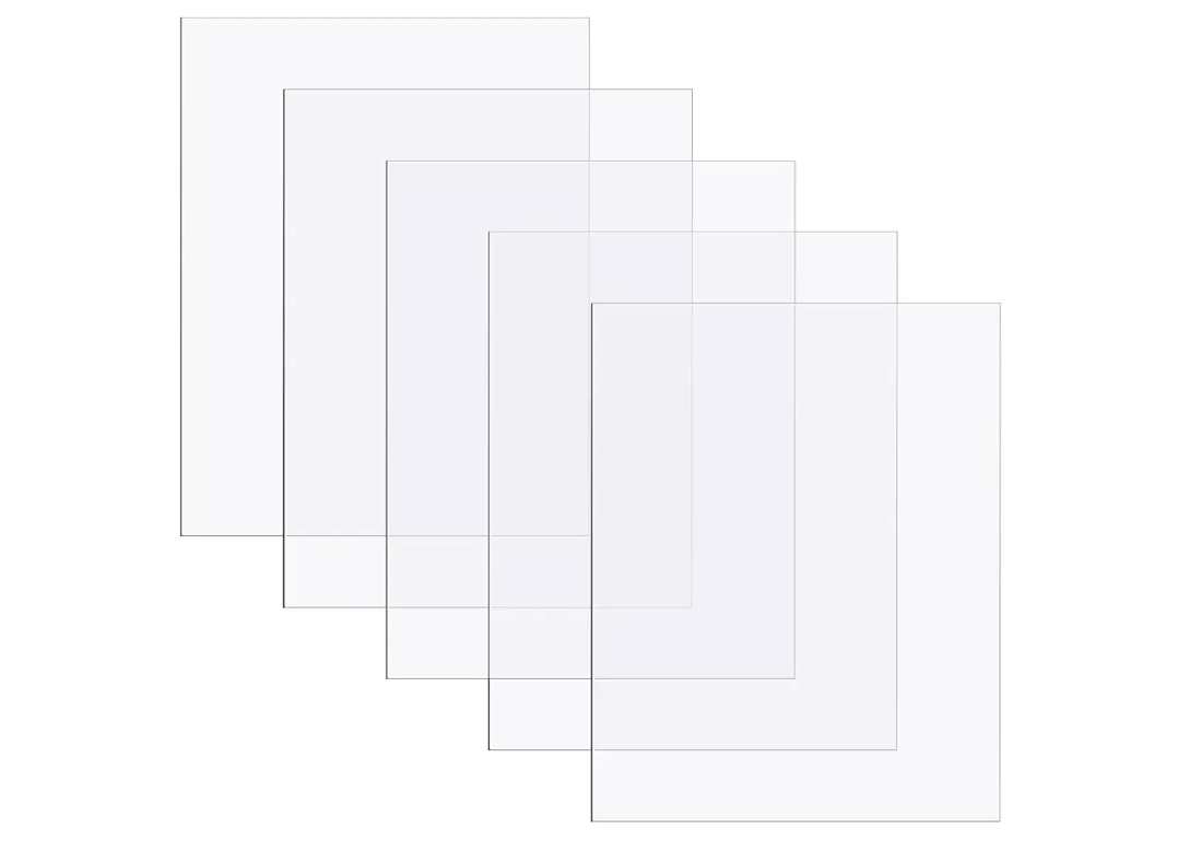 Zonon Clear Polycarbonate Sheets Plastic Sheet Shatter Resistant Plastic Panel for DIY Crafts Document Picture Frames, Easy to Cut Bend Mold(200 Pcs,8 x 10 x 0.02 Inch)