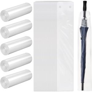 Okllen 500 Pack Clear Umbrella Rain Bags Disposable, Heavy Duty Umbrella Sleeve Wet Bag for Church Lobby, Universal Fit Dispenser Refill, Keep Floors Dry