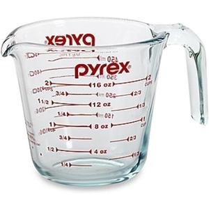 Pyrex Prepware 6001075 Measuring Cup, Red Graphics, Clear