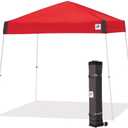 E-Z UP Vista Instant Shelter Canopy, 12' x 12', White Powder-Coated Steel Frame with Wide-Trax Roller Bag & 4 Piece Spike Set, Punch, 12 by 12'