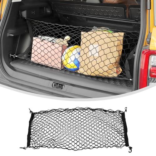 Linskip Trunk Organizer Net for 2021-2026 Ford Bronco Sport, Elastic Cargo Net with Hook for Bronco Sport Trunk Accessories(Black)