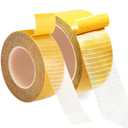 Hem Tape No Sew No Iron - 1inch+2inch x 39FT Double Sided Tape Heavy Duty, Ultra Strong Multifunctional Mounting Tape, 2 Sided Tape for Curtains, Rugs, Fabric, Pants, Craft - Long-Term Hold