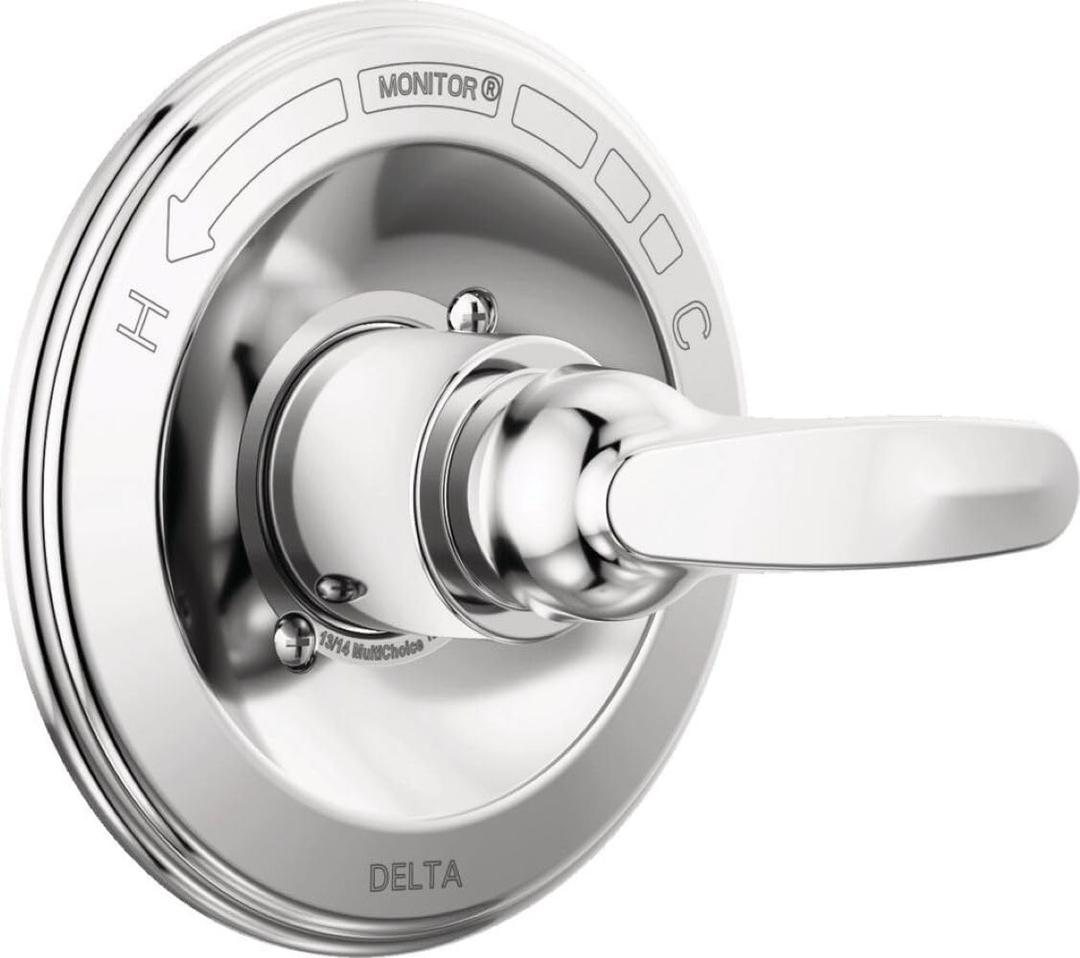 Delta Foundations 13 Series Single-Function Valve Trim Kit, Chrome Handle Set for Shower Faucet System, Chrome BT13010 (Valve Not Included)
