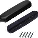Universal Wheelchair Armrest (9-1/8 ") Black, with Hardware, Replacement Vinyl Arm Pad Parts, Suitable for Most Wheelchairs (1 Pair)