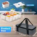 Portable Snackle Box Container with Ice Pack,Snack Container Divided Serving Tray Insulated Bag, Cooling Travel Snacklebox with Lid & Handle,8 Compartment Chilled Serving Tray for Beach,Outdoor,Picnic