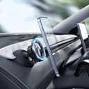 YONZEE Magnetic Phone Mount for Tesla Model Y Juniper 2024-2026 & Model 3 Highland, Dashboard Hidden Design, 360 Rotatable Car Holder, Stable Anti-Shake Mount, Does Not Block View, Easy to Install
