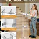 Acrylic Podium Stand with Storage Shelf, 45.5" Modern Clear Lectern with Reading Platform for Classroom, Weddings, Conference, Concert, Professional Presentation Podiums