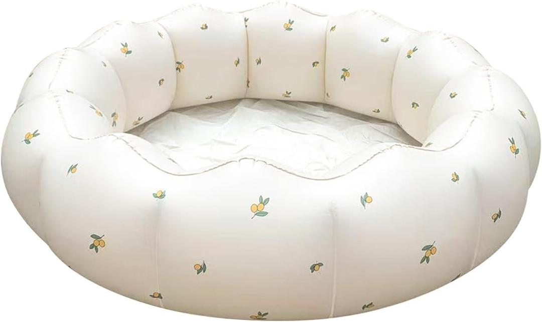 Inflatable Swimming Pool Children, 90 cm Paddling Pool, Small Foldable Round Bath Shower, Swimming for Balcony