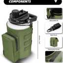 Tactical Water Bottle Holder Bag with Strap, Water Bottle Carrier Pouch for Walking, Gym, Camping, Fishing, Hunting 32oz, 64oz, 128oz One Gallon Tactical Carrier Holder