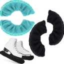 4 Pcs Ice Skate Blade Covers Skate Guards Hockey Protector Skating Winter Ice Skates Covers Adult Men Women Boys Girls (Medium, Black, Light Blue)