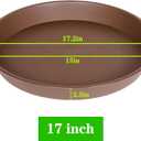 2 Pack of 16 17 inch Plant Saucer (15 inch Base), 2.3" Depth, Plant Trays for Pots, Plastic Plant Saucers for Indoors, Bird Bath Bowls, Flower Pot Drip Trays for Planter (17", Chocolate)
