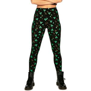 Tipsy Elves Fun St. Patrick's Day Leggings for Women for Parties and Festivals High Waisted and Low Waisted Styles (Medium)