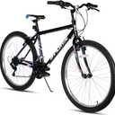 HILAND 24 26 inch Mountain Bike for Men Women, 18 Speeds High-Carbon Steel Frame, Sport Cycling MTB Bicycle for Adult (black)