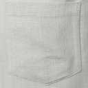 ZEROYAA Men's Linen Shirts Short Sleeve Summer Casual Button Down Beach Shirt with Pocket (Gray, L)