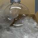 24 PCS Clear Ornament Ball,3.15 inch Transparent Flat Round Plastic Fillable Ball, Clear Fillable Balls with Silver Cap for Crafts, DIY, Christmas Tree Decoration