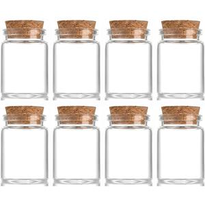 8 pcs 35ml Small Glass Bottles with Cork Stopper Christmas Ornaments,Wishing Bottle 37x50mm(1.46x1.97inch)