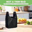 LainNeala Black Plastic Bags (11.5'x 6.5" x 21')(300Pack) with Handles - Shopping & Grocery Bags for Small Business & Restaurants in Bulk