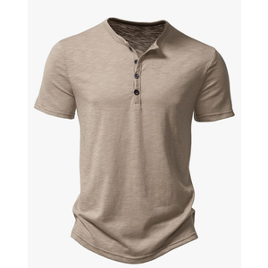 Men's Short Sleeve Henley Shirt Casual Stretchy Slim Fit T Shirt Size XL