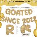 Fulmoon Pre Strung Goated Since 2012 Banner Glitter Happy 14th Birthday Banner Funny Glitter NO DIY Happy Birthday Sign Party Decorations, Party Supplies, Ideas Gifts (Champagne Gold)