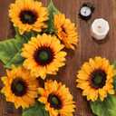 LFF 5.5" Large Headed Artificial Sunflowers, 12Pcs Realistic Silk Fake Sunflowers, Faux Yellow Flowers for Vase Home Wedding Bridal Bouquet Baby Shower Centerpieces Party Decor DIY Floral Crafts
