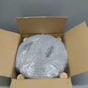 LGENHOOM Boho Ottoman Foot Stool Cotton Knitted Round Pouf Ottoman Foot Rest Stool with NonSkid Wooden Legs Step Stool Padded Seat for Living Room Gray