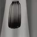 Black Grey Glass Vase for Flowers,Darl Grey Bud Tall Glass Vases,H-12.6" Simple Striped Design for Home Floor Decor,Farmhouse Decor, Centerpiece Coffee Table Decorations, Smoke Grey 