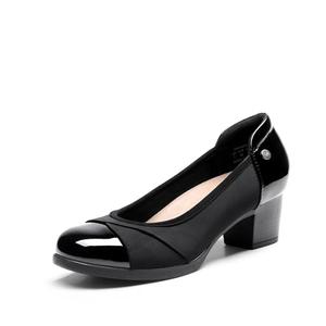 DREAM PAIRS Women's Pumps Low Chunky Block Closed Toe Shoes Work Comfortable Heels Round Toe Dress,Size 8,Black,DWUMPU2507