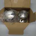 PATIKIL 2 Pcs Dummy Door Handles Round Stainless Steel Knobs Non-Turning One-Half Side Knob for Interior Exterior Door, Silver