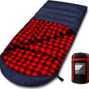 0 Degree Sleeping Bag Cotton Flannel Sleeping Bags for Adults Cold Weather Camping Winter Zero Degree Warm Weather Big and Tall (0F Navy Right Zip)