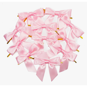 Satin Ribbon Twist Ties for Christmas, 4.3 Inch Decorative Bow Ties Ribbon Bows for Crafts, Bakery, Wedding Birthday 60 Pcs