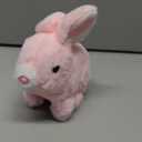 Hopearl Hopping Rabbit with LED Ears Interactive Electronic Pet Plush Bunny Toy with Sounds and Movements Animated Walking Wiggle Light up Ears Twitch Nose Gifts for Toddlers Birthday, Pink, 7''