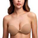 DOBREVA Women's Sticky Bra for Large Breasts Backless Strapless Push Up Adhesive Silicone Invisible for Backless Dress, (38DD/40D/42C/44B)  Set of 2