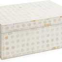 Patelai Mother of Pearl Shell Box Handmade Rectangular Box for Home Decor Jewelry Watch Storage, Christmas Gift, 11.9'' x 9'' x 5.1''