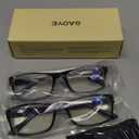Gaoye +1.0 2-Pack of Reading Glasses - Blue-Light Filter, UV Protection - Readers with Rectangle Frames (Black)