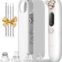 Blackhead Remover Pore Vacuum Kit for Face, 5 Adjustable Suction Levels Blackhead Extraction Tool, Face Suction Pore Cleaner with 4 Suction Heads, 4 Probes for Women & Men (White)