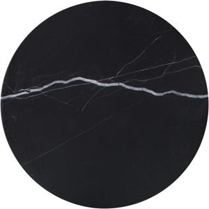 Natural Round Marble Tray Glossy Pastry Board for Dessert, Cheese, Coffee, Appetizers (Black Marquina)