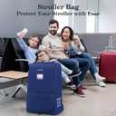 Stroller Bag for Airplane, Stroller Travel Bag Compatible with UPPAbaby Vista V1 V2 V3, Cruz V1 V2 V3, Rolling Wheel Bag with Storage Pocket, Multiple Handles,Luggage Tag for Flight Travel,Navy