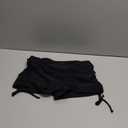 Women's V Cross High Waisted Swim Shorts Ruched Side Tie Boy Shorts Swimsuit Bottoms with Liner (X-Large, Black)