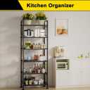 GIOTORENT 6-Wire Garage Shelving Storage Shelves, Metal Shelving Unit Pantry Rack, Kitchen Storage Adjustable Shelf 900Lbs Capacity for Laundry Kitchen Bathroom Organizer(Black), 12.7D x 21.5W x 65.1H