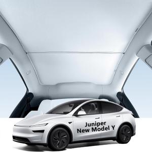 Sunshade Roof for Tesla Model Y Juniper 2025 2026 Never Sag Nano Ice-Crystal Coatings Sun Shade Magnetic UV Protection Accessories Interior Gray