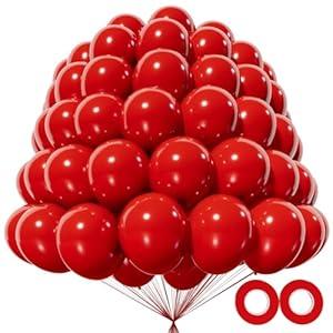 KAWKALSH 200pcs 5 Inch Red Balloons, Small Mini Latex Balloons for Party Birthday Baby Shower Anniversary Festival Arch Garland Decoration (Red)