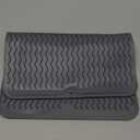 GSlife Silicone Sink Protector Mat for Kitchen - Food Grade Thickened Mat with 3 Reserved Holes, Heat Resistant, Dishwasher Safe, 12.8" x 11.2", Grey