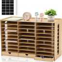 Classroom Mailboxes Wooden Teacher Student Mailboxes for Classroom Literature Paper Organizer Compartments with Drawers, Sturdy Ease Setup for Home Office School (30 Slots)