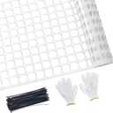 PotatoLife Plastic Mesh Fence Safety Fence, 4'x100' Roll with 100 Zip Ties, Resuable Temporary Netting for Garden Fencing, Construction, Snow Fencing, Animal Barrier, Poultry, Deer, Patio, White